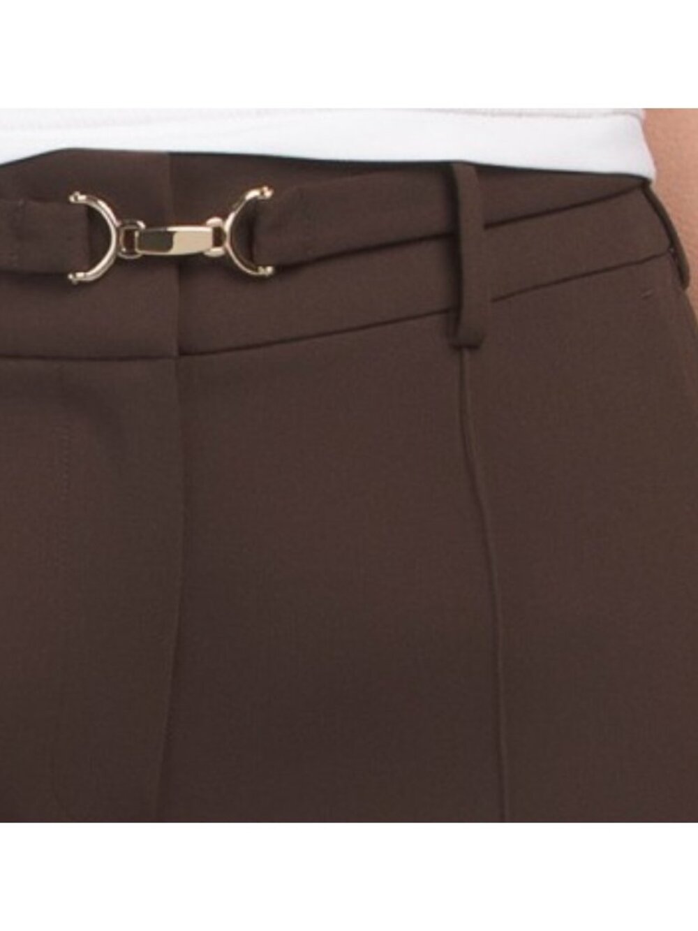 ELIE TAHARI Fly Front Flared Pants With Slant Pockets - Picture 3 of 3